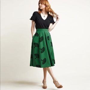 Tatyana Betty Page inspired Green Fan Circle Skirt